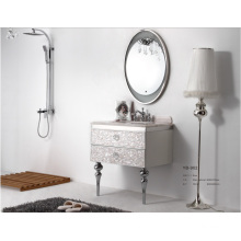 Armario con espejo de baño de plata de acero inoxidable en el piso moderno (YB-902)